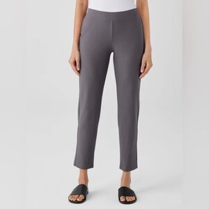 Eileen Fisher Women’s Washable Stretch Crepe Pant, Pull On Meteor Gray, Small